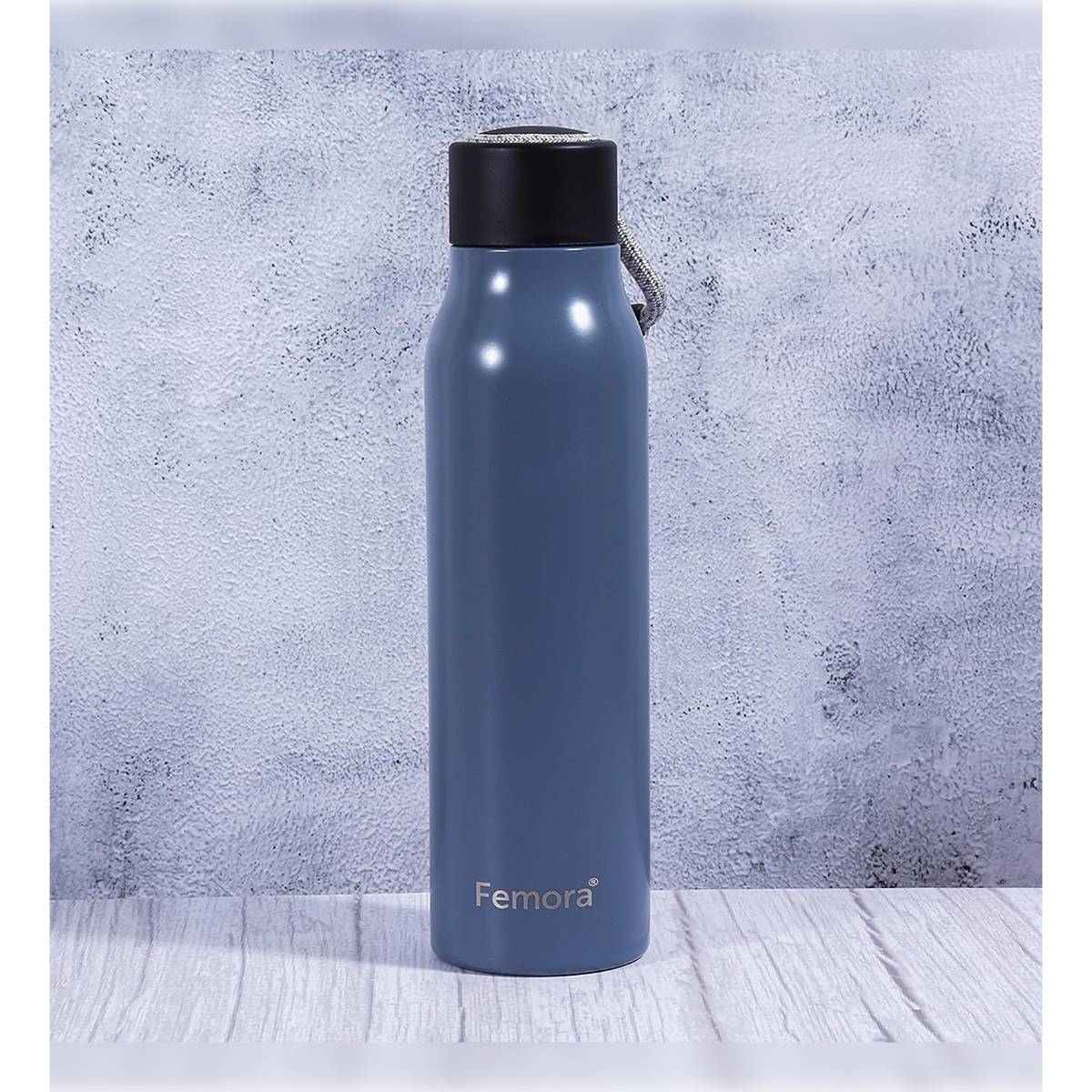 Femora Urban Frost Double Walled Stainless Steel Water Bottle 600Ml Blue