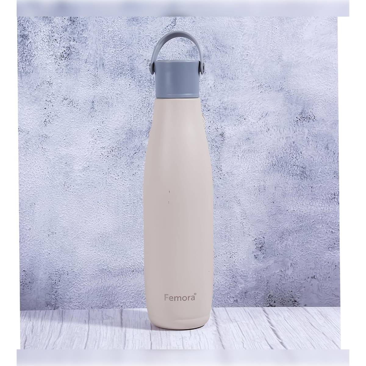 Femora Stainless Steel Pure Quench Lifestyle Vessel 700Ml Beige Water Bottle