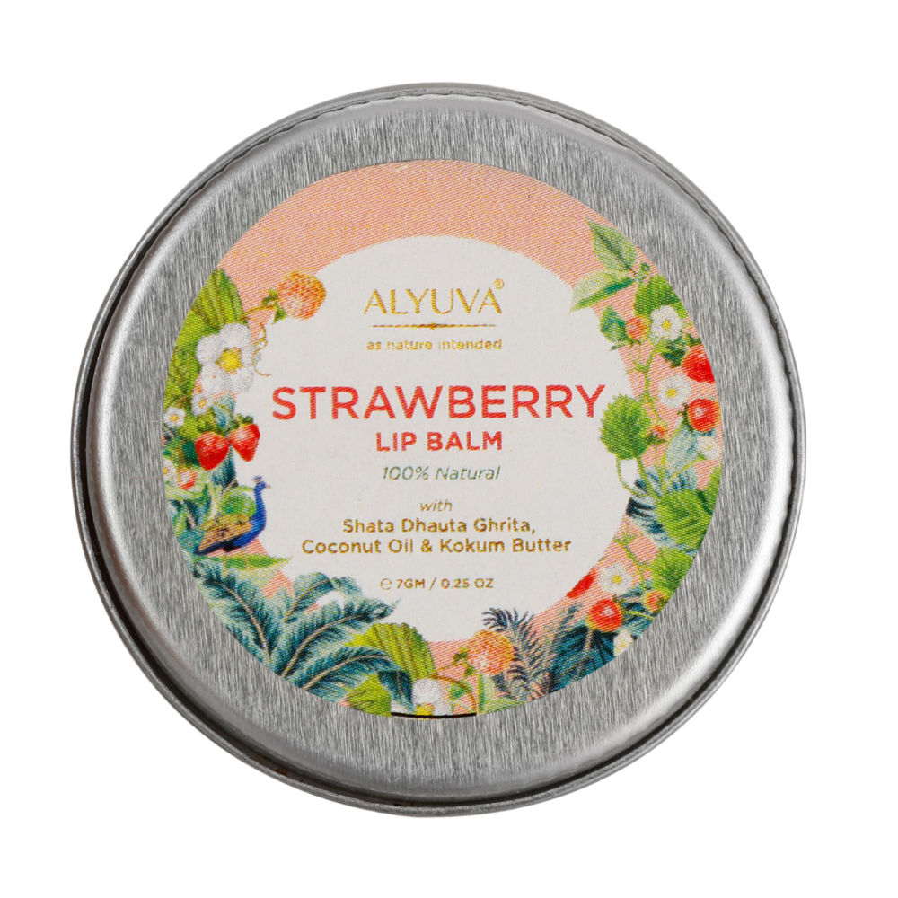 Alyuva Ghee Enriched Natural Strawberry Lip Balm, for all ages, 100% Natural