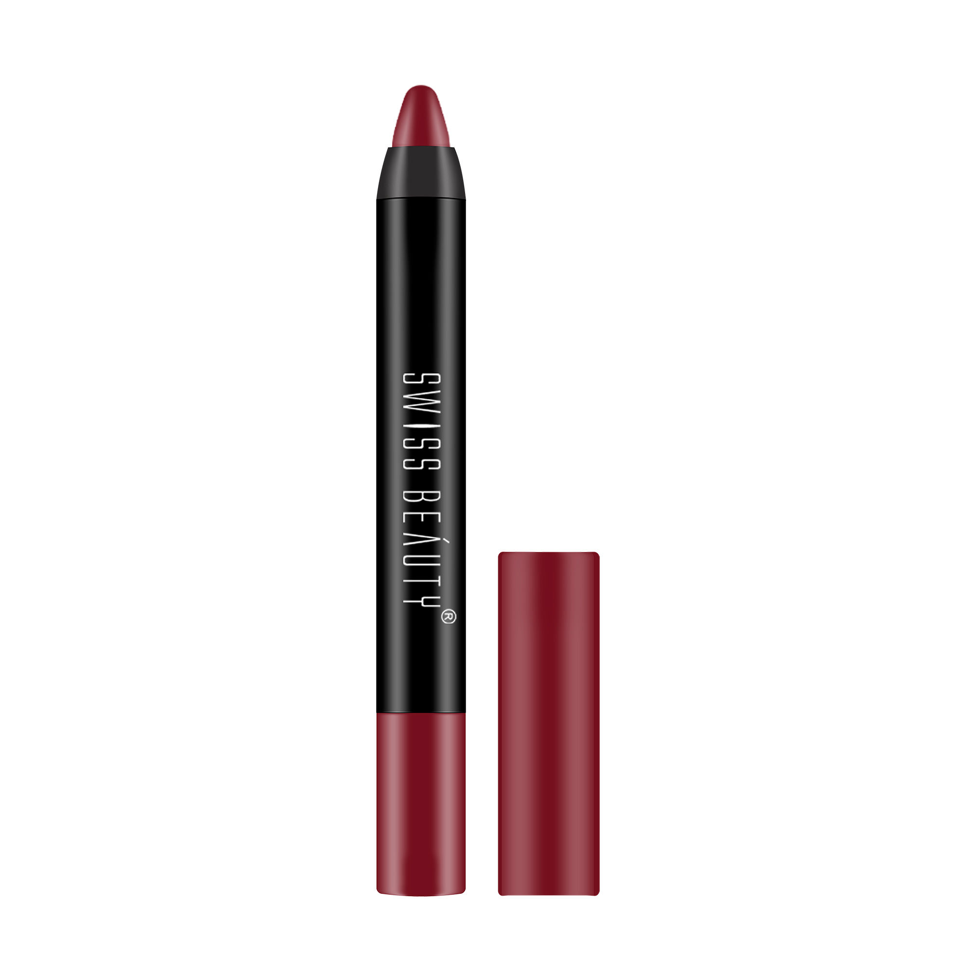 Swiss Beauty Non Transfer Matte Crayon Lipstick - Bloodshot Maroon: Buy ...