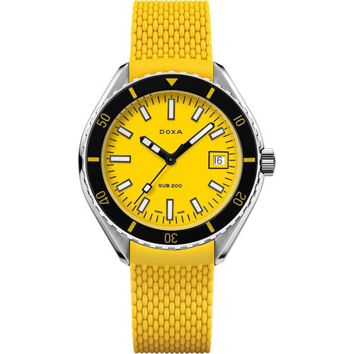 Doxa Sub 200 Date Analog Dial Color Yellow Men Watch-