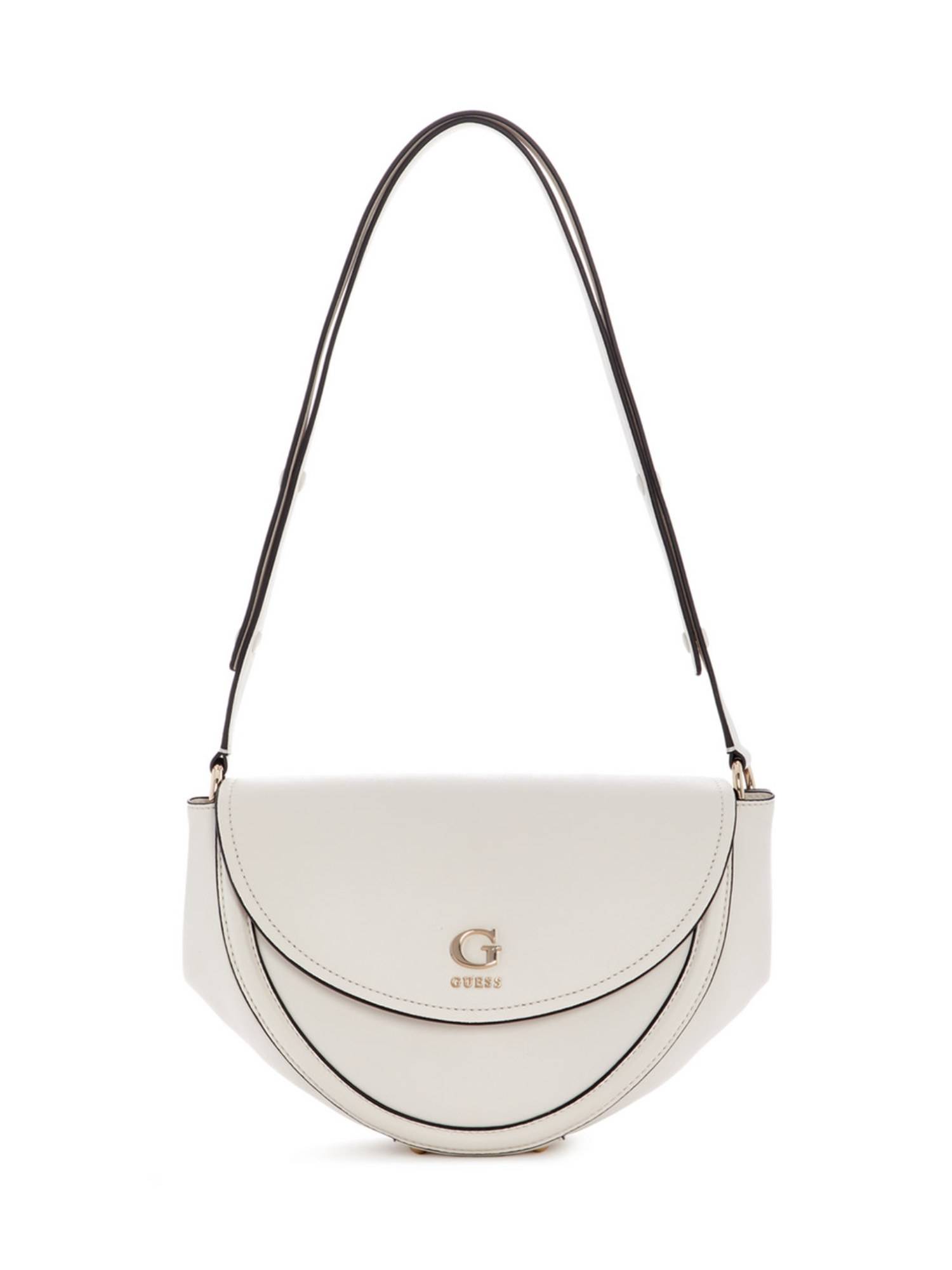 Guess Coleen White Women Snap Button Solid Shoulder Bag