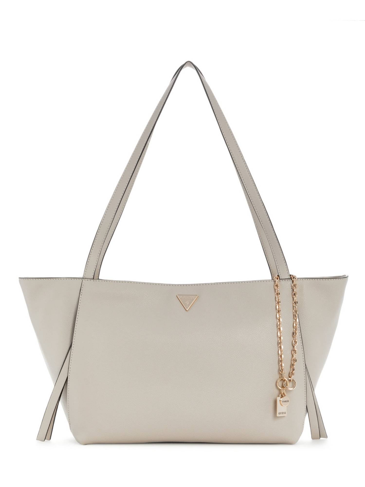 Guess Devon Taupe Women Zipper Solid Tote Bag