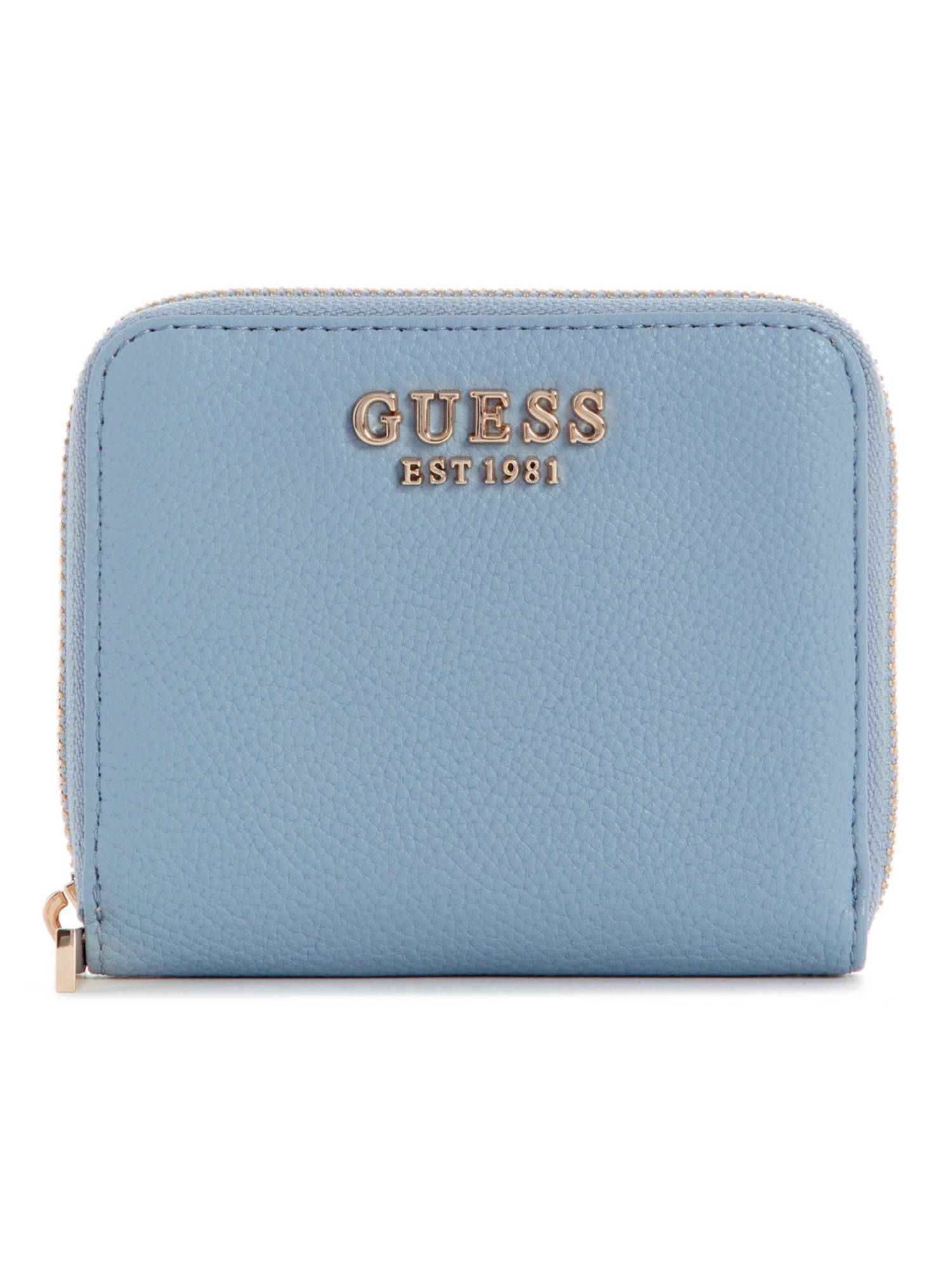 Guess Isola Blue Women Zipper Textured Bifold Wallet