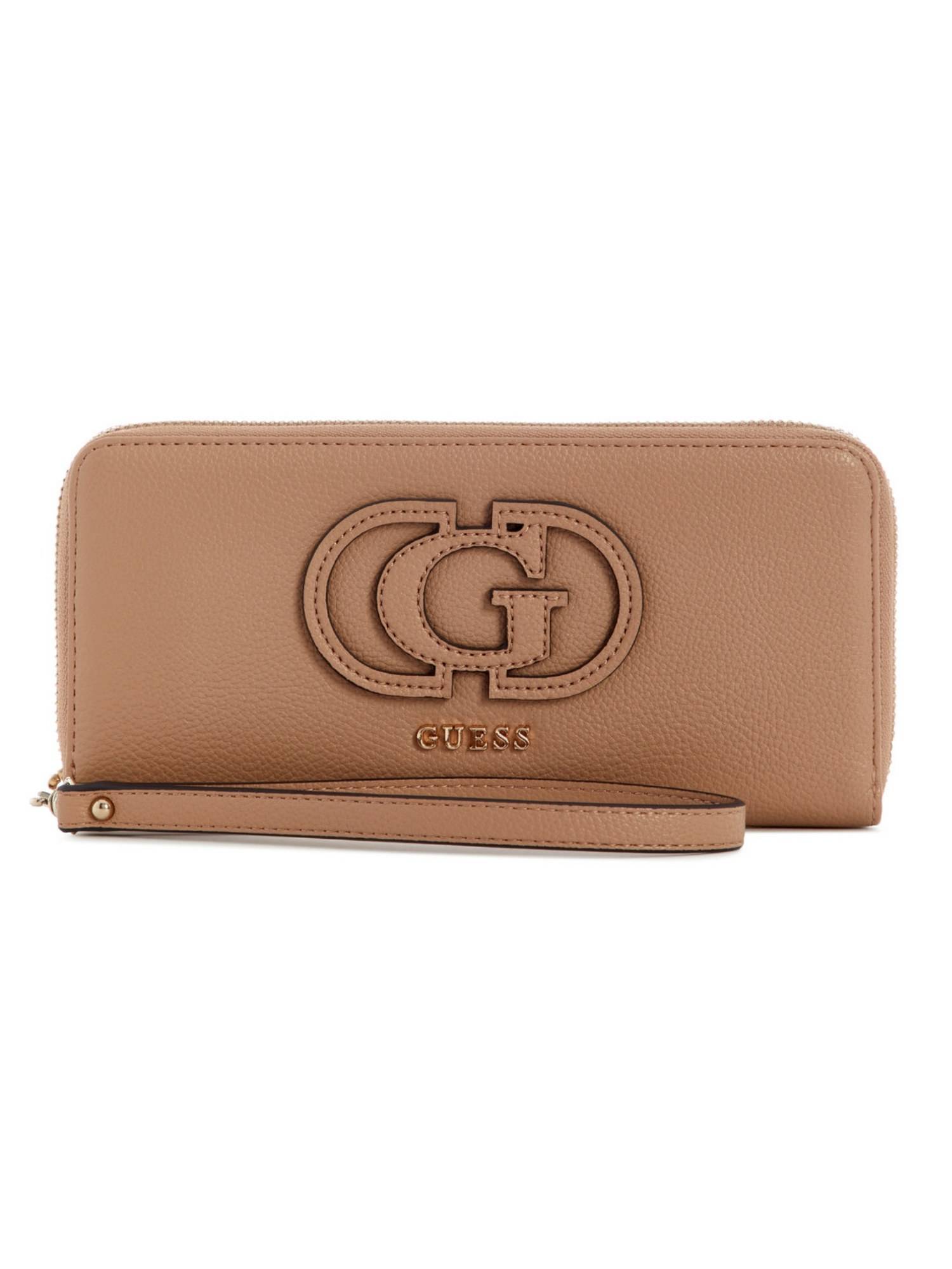 Guess Isola Beige Women Zipper Textured Wallet