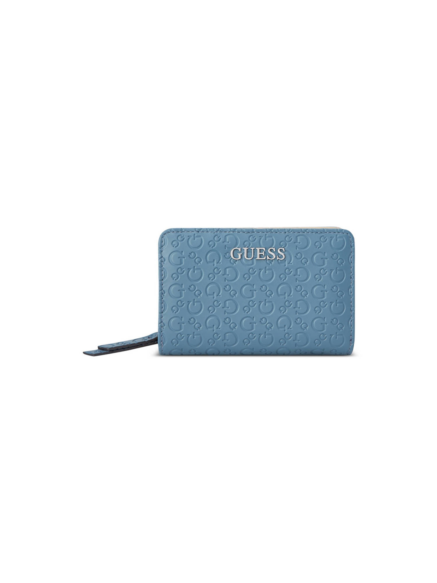 Guess Remy Blue Women Embossed French Wallet