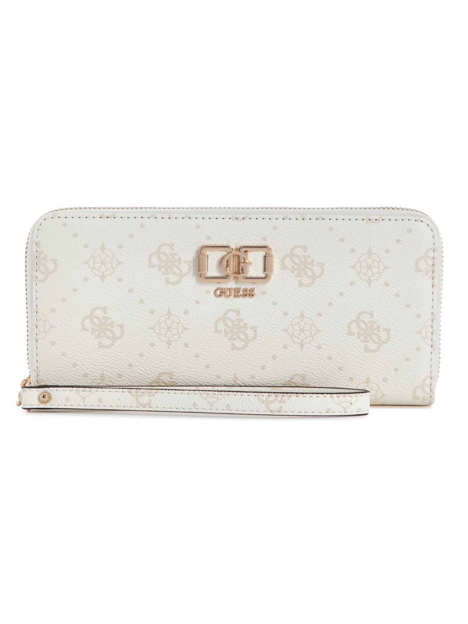 Guess Emelie White Logo Women Zipper Printed Wallet
