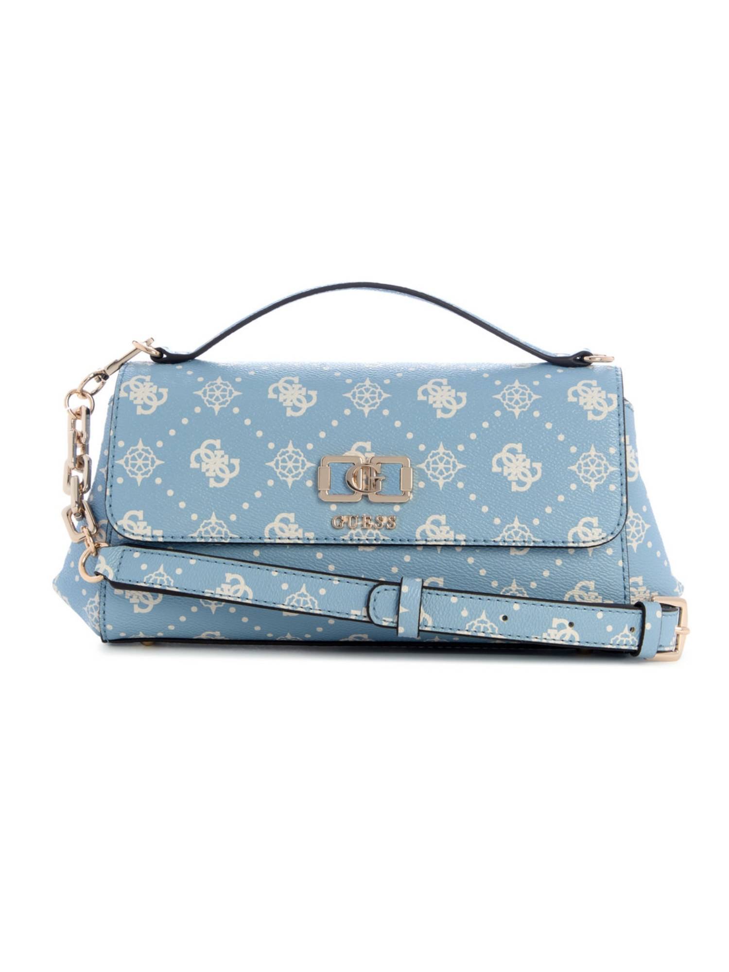 Guess Emelie Blue Women Snap Button Printed Crossbody Bag