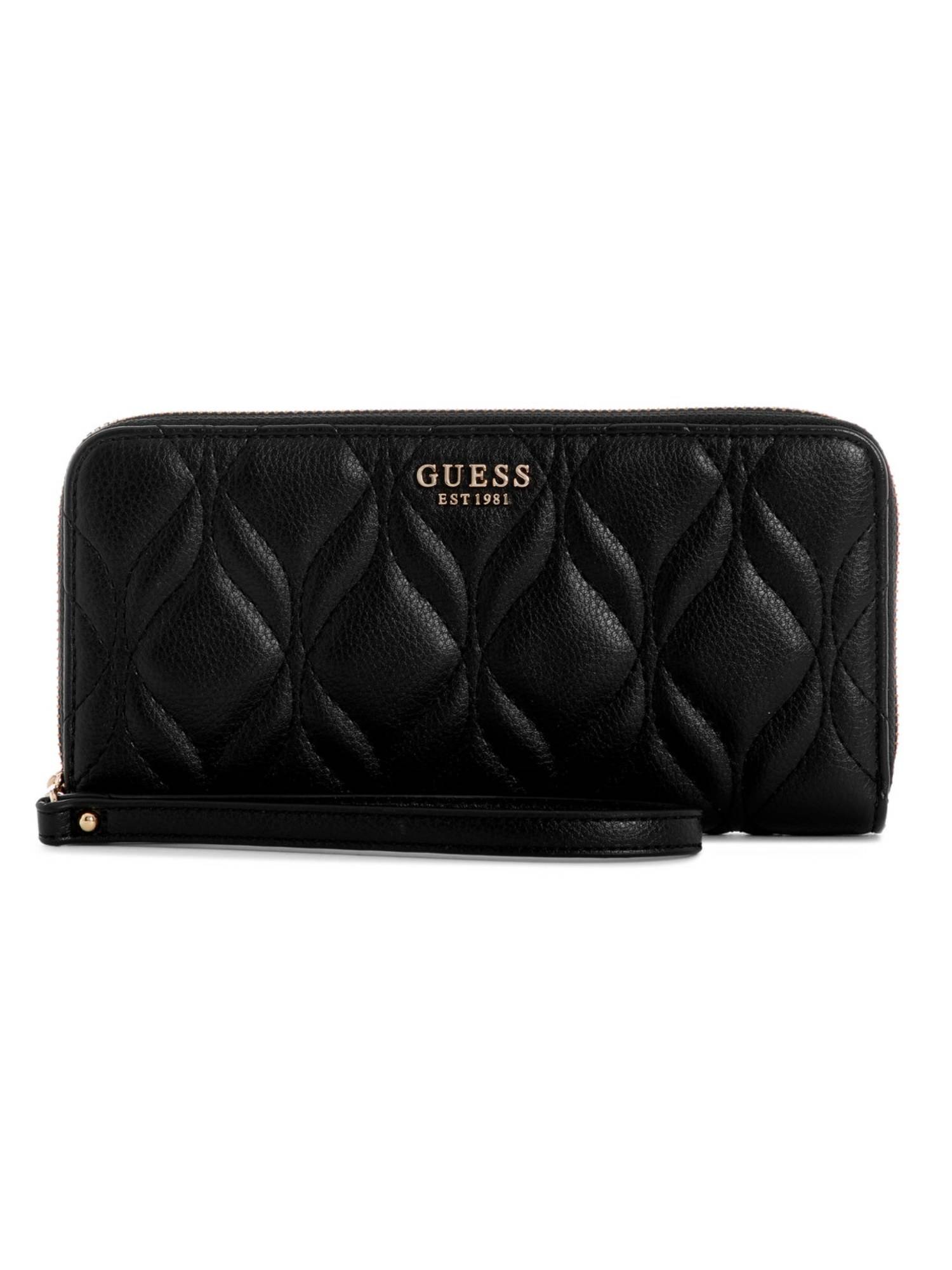 Guess Maxine Black Women Zipper Quilted Wallet