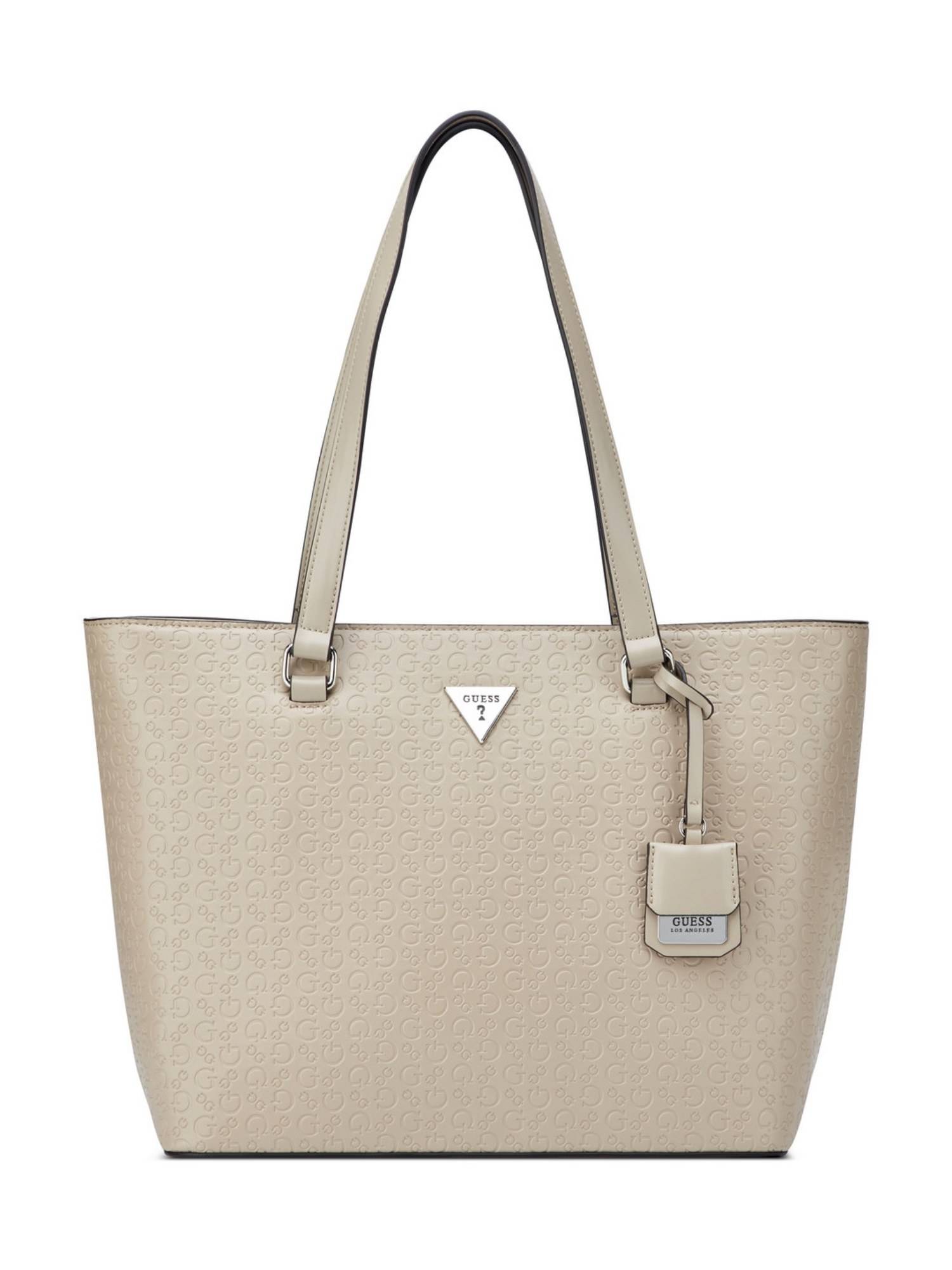 Guess Jillian Taupe Women Zipper Textured Shoulder Bag