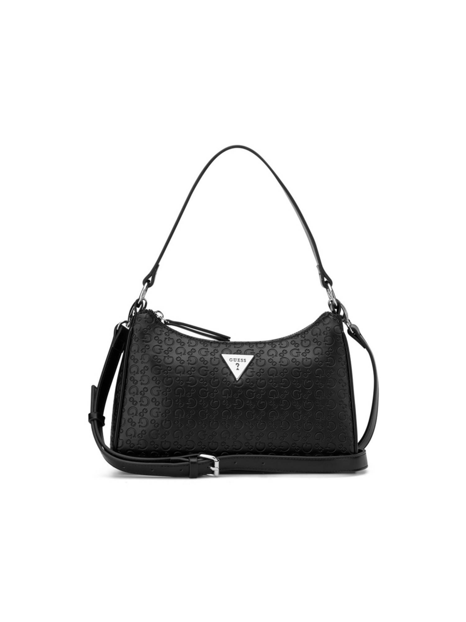 Guess Jillian Black Women Zipper Textured Hobo Bag