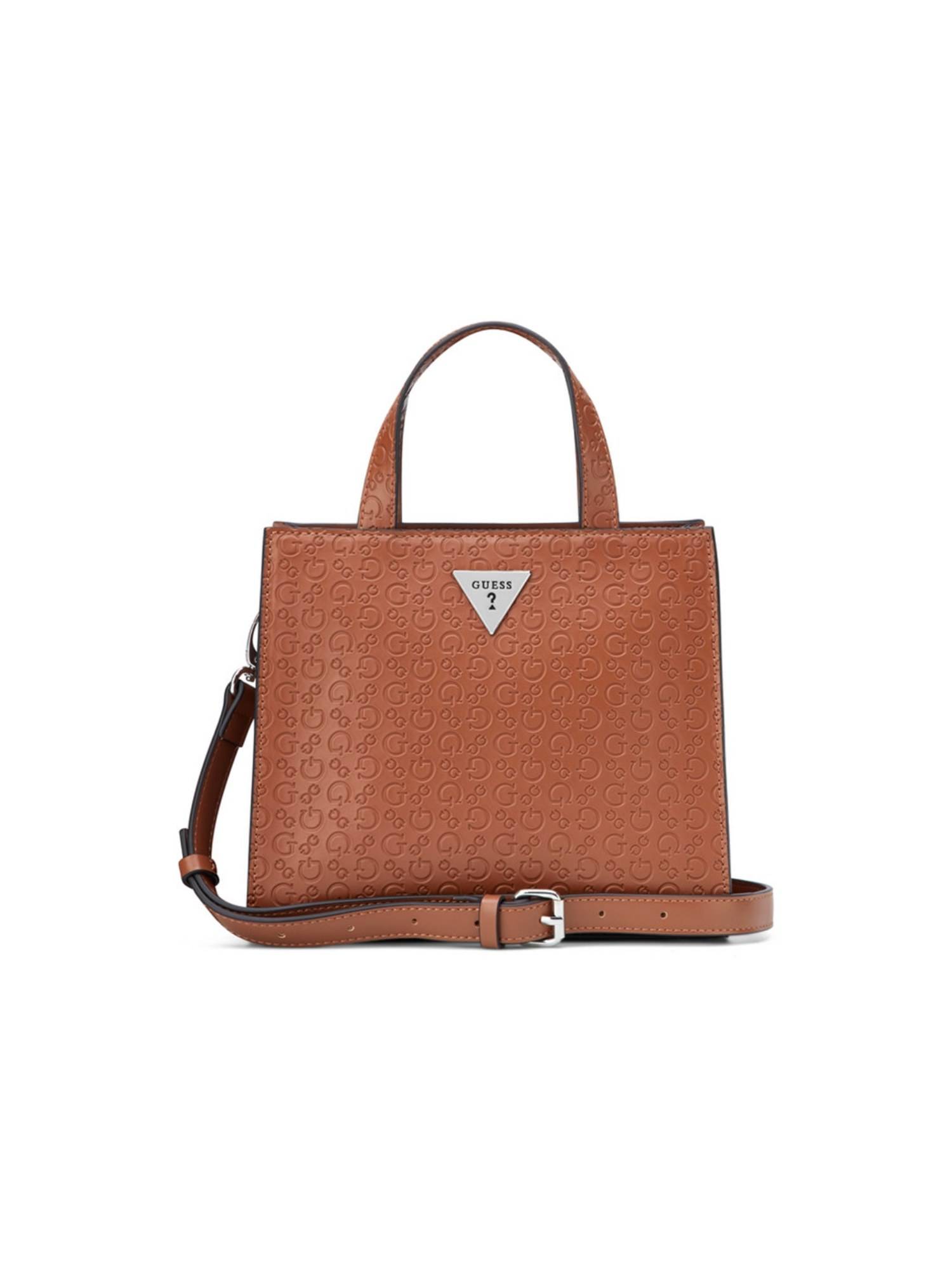 Guess Jillian Brown Women Zipper Textured Shoulder Bag