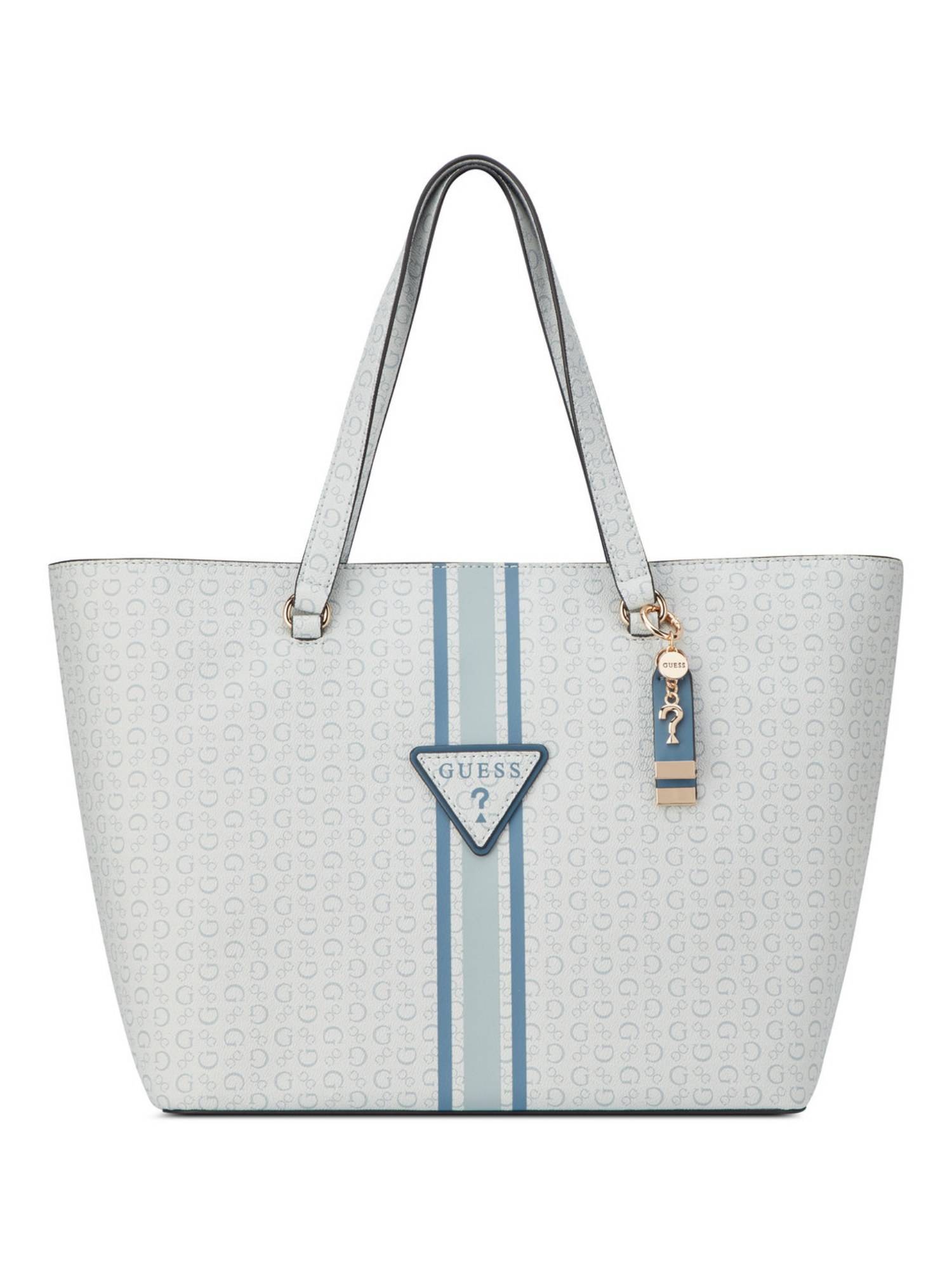 Guess Tabitha Blue Women Snap Button Printed Tote Bag