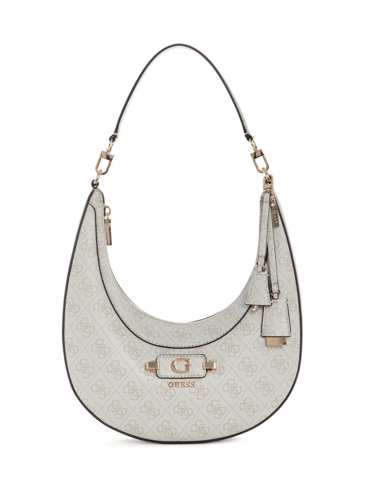Guess Lindsey Grey Women Zipper Printed Hobo Bag