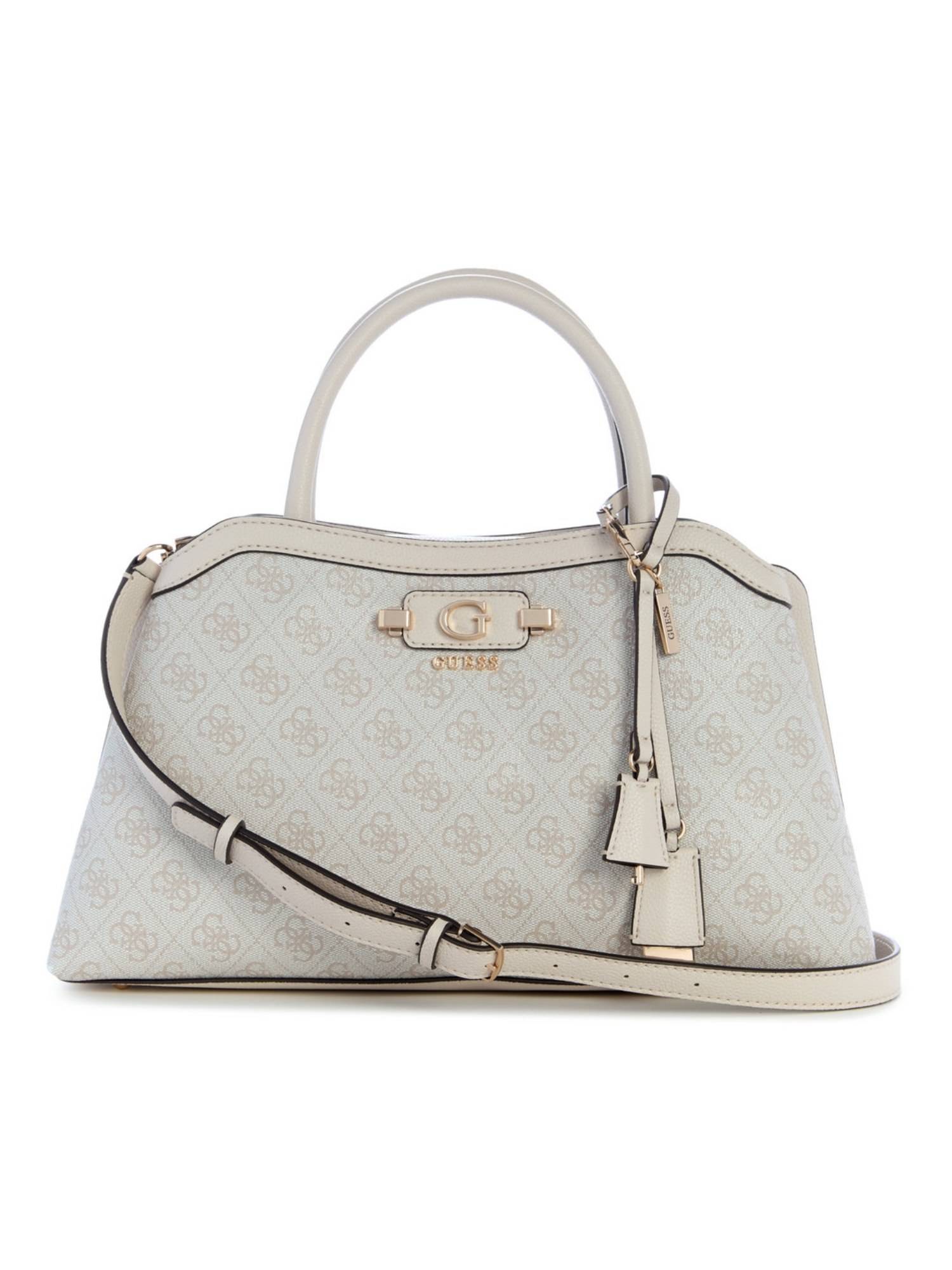 Guess Lindsey Grey Women Snap Button Printed Satchel Bag