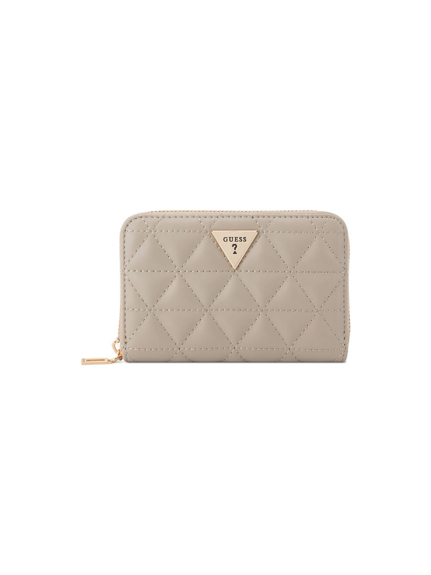 Guess Katy Taupe Women Zipper Quilted Medium Wallet