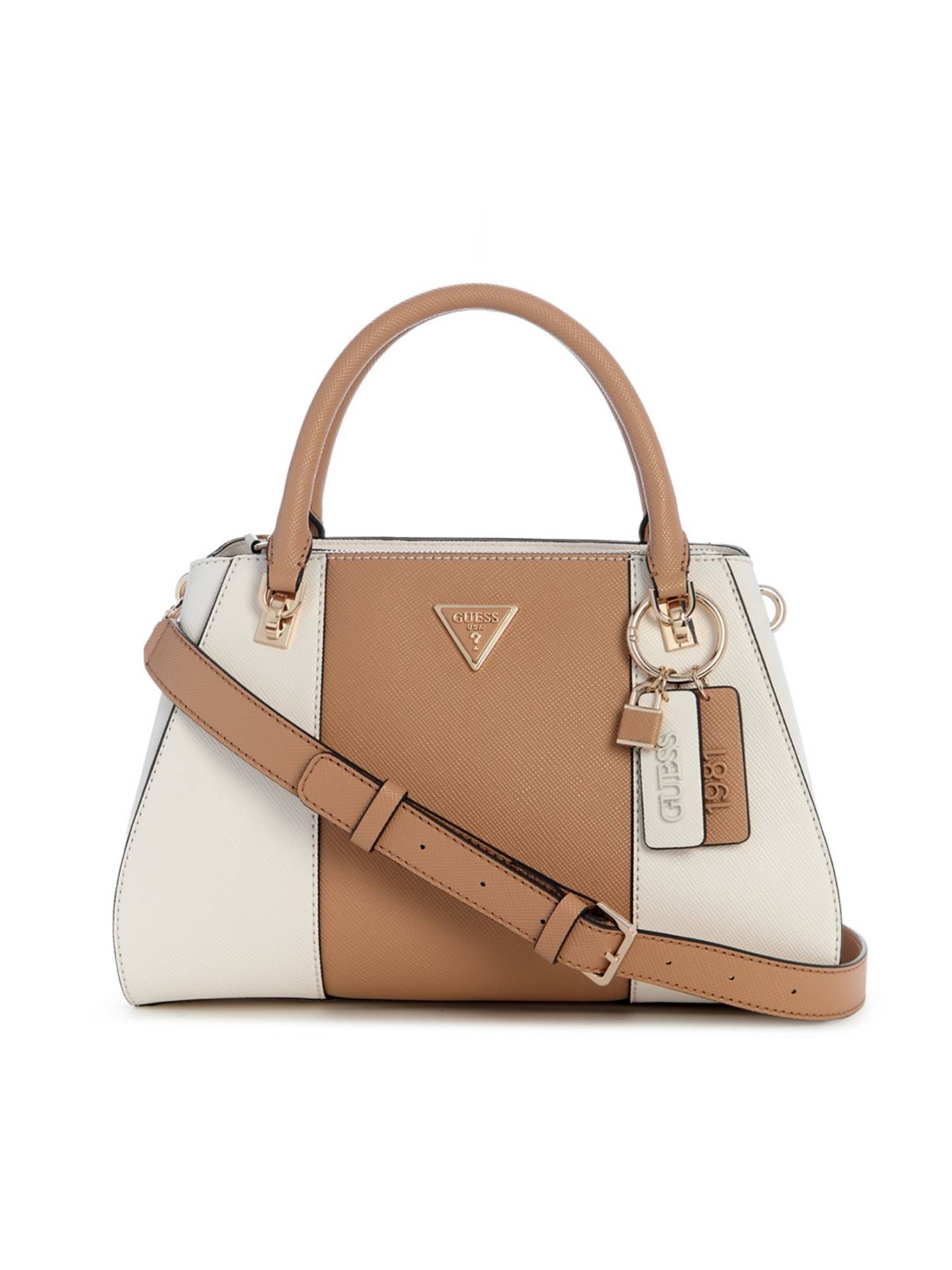Guess Noelle Women Zipper Colorblock Satchel Bag