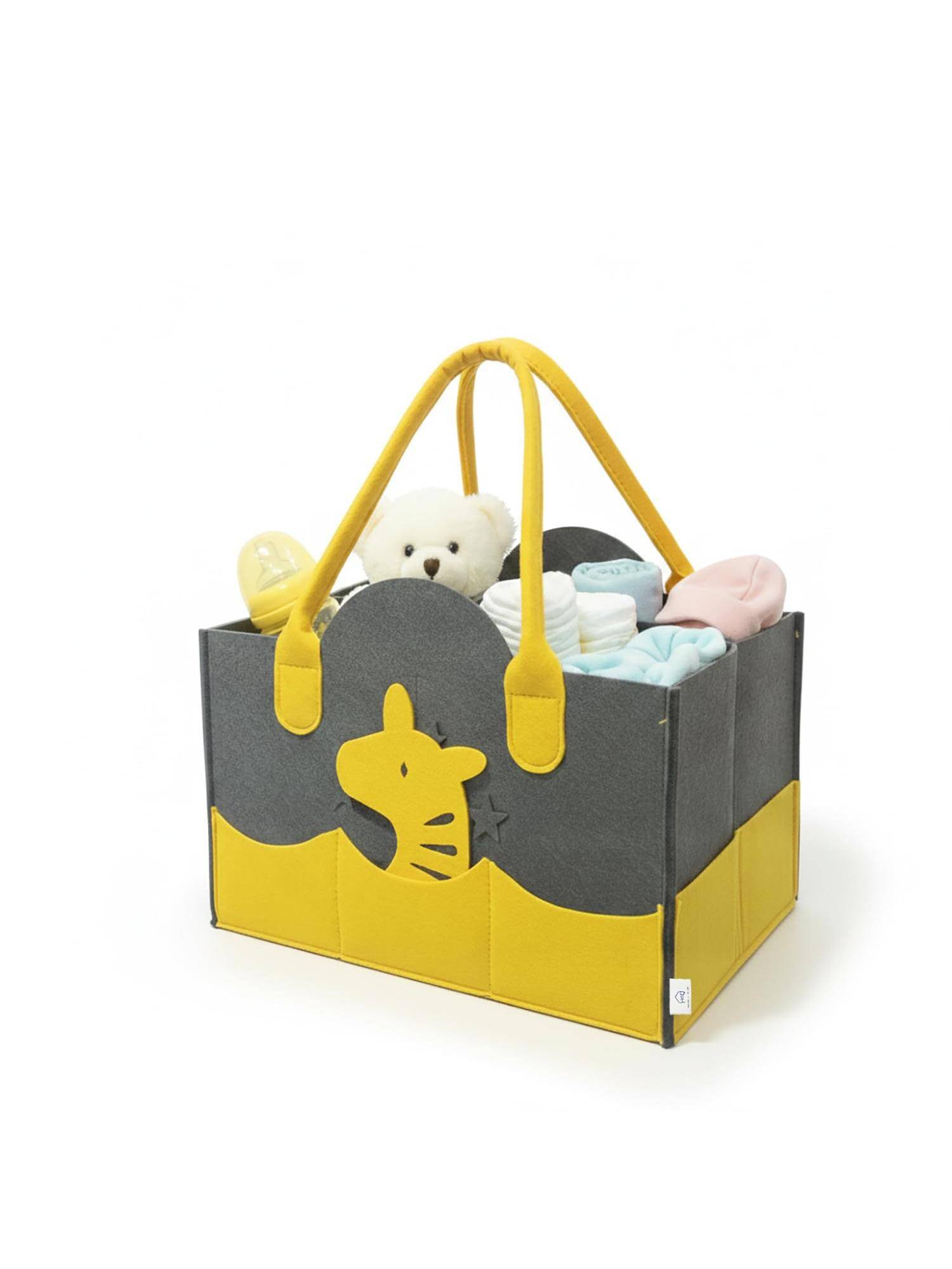 House of Quirk Baby Diaper Caddy Organizer Portable Nursery Storage Basket - Yellow