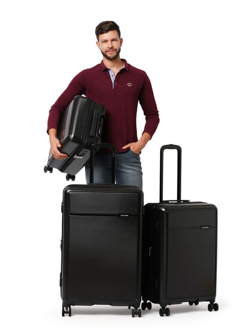 Buy Calvin Klein Rider Black 20 Inch Hard Luggage Bag Online