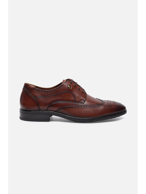 Buy Louis Philippe Men Brown Leather Lace Up Brogues Shoes Online