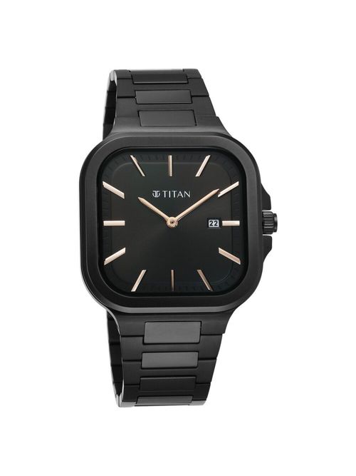 Buy Titan Classique Slim Square Quartz Analog with Date Black Dial