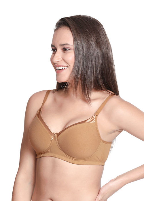 Susie by Shyaway Neck Satin Wirefree Full Coverage Cotton Padded  Bra-Multicolor(Pack of 2) (32C)
