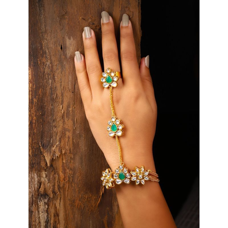 Buy Rose Red Crystal Hand Chain , Eid Hand Jewelry, Slave Bracelet, Ek  Angla, Gold Indian Panja Ring, Ruby Link Bracelet , Bridal Hand Jewelery  Online in India - Etsy