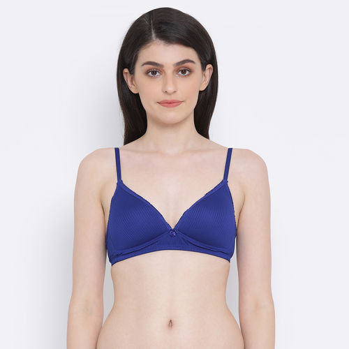 Buy Padded Non-Wired Full Cup T-shirt Bra in Royal Blue Online