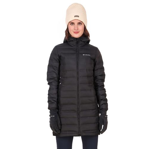 Columbia Women Black Lake 22 Down Long Hooded Jacket (S)