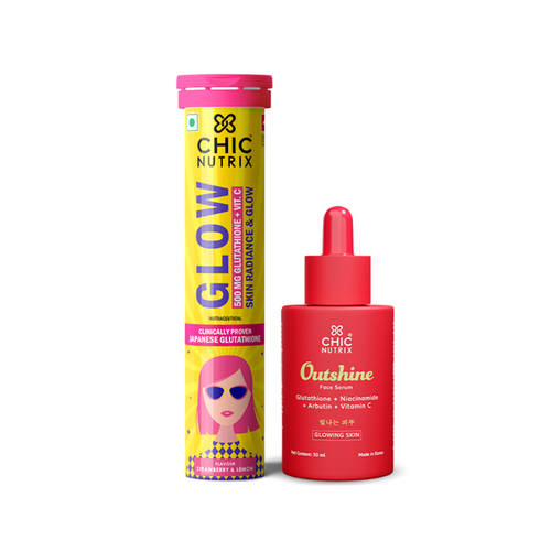 Buy Chicnutrix Glow Japanese Glutathione & Vit C + Outshine Glass Skin Dark Spot Serum Combo Online