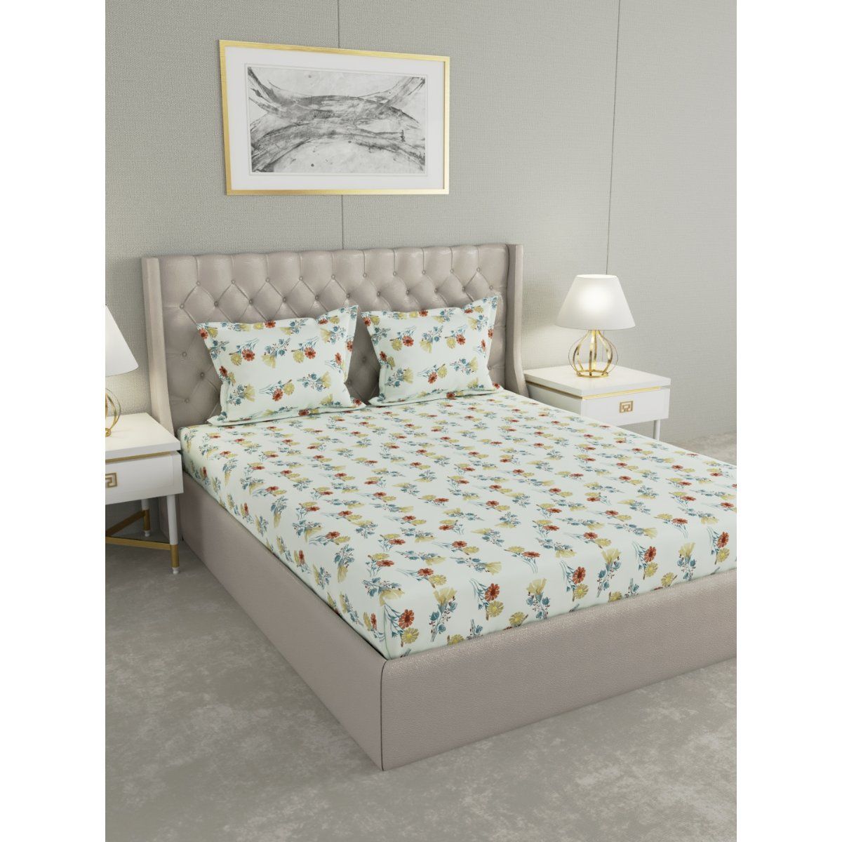 RAYMOND HOME 104 TC Cotton White Double Bedsheet With 2 Pillow Covers Buy RAYMOND HOME 104 TC