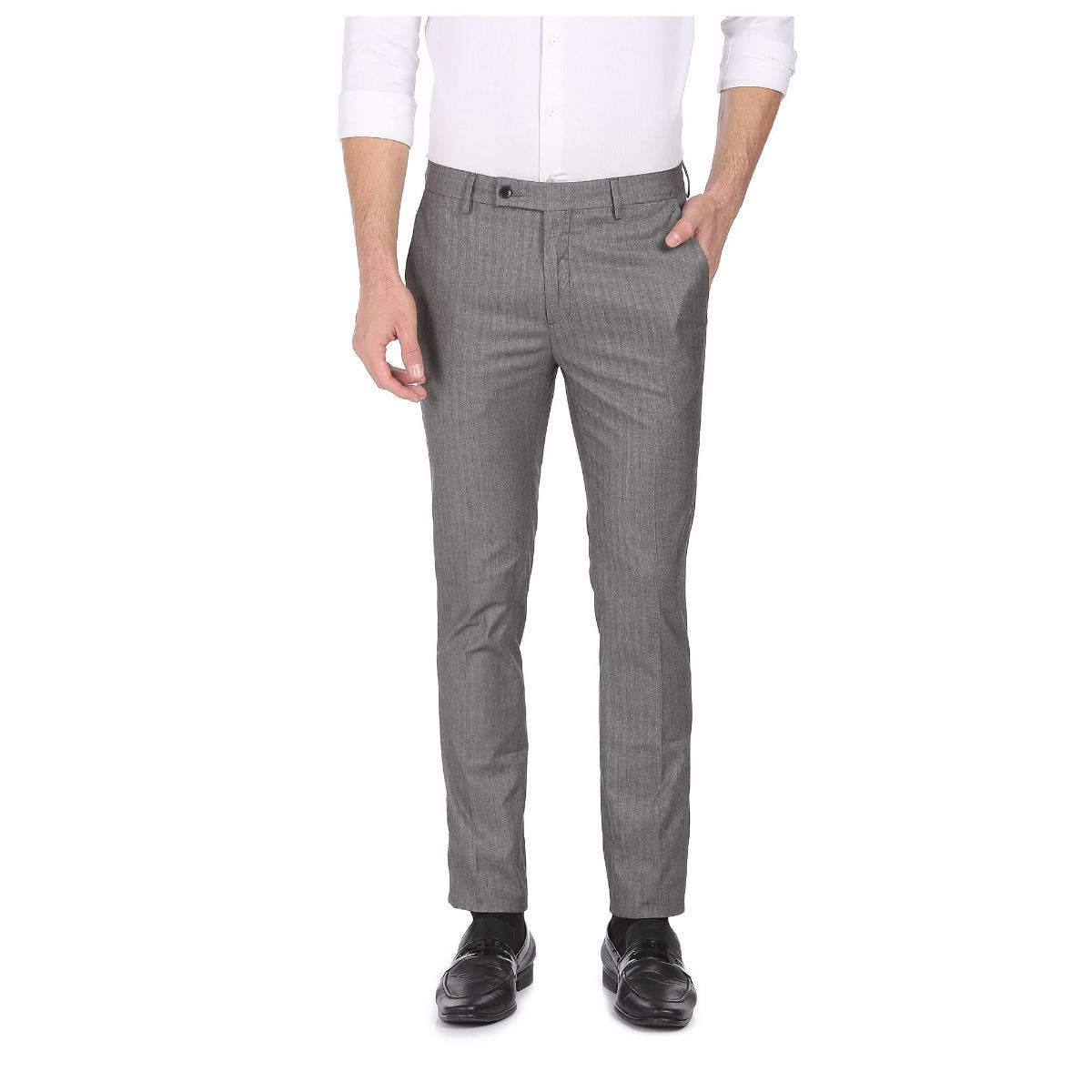 Buy ARROW Grey Mens Regular Fit Formal Trousers | Shoppers Stop