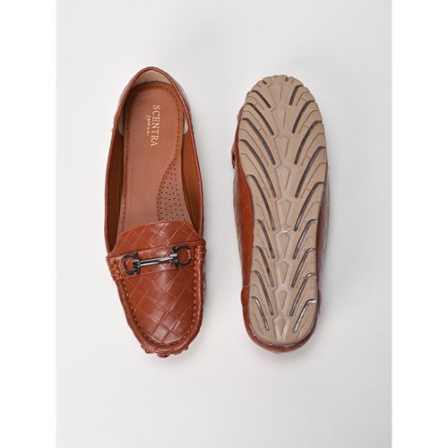 Buy SCENTRA Ellery Textured Loafers Brown Online