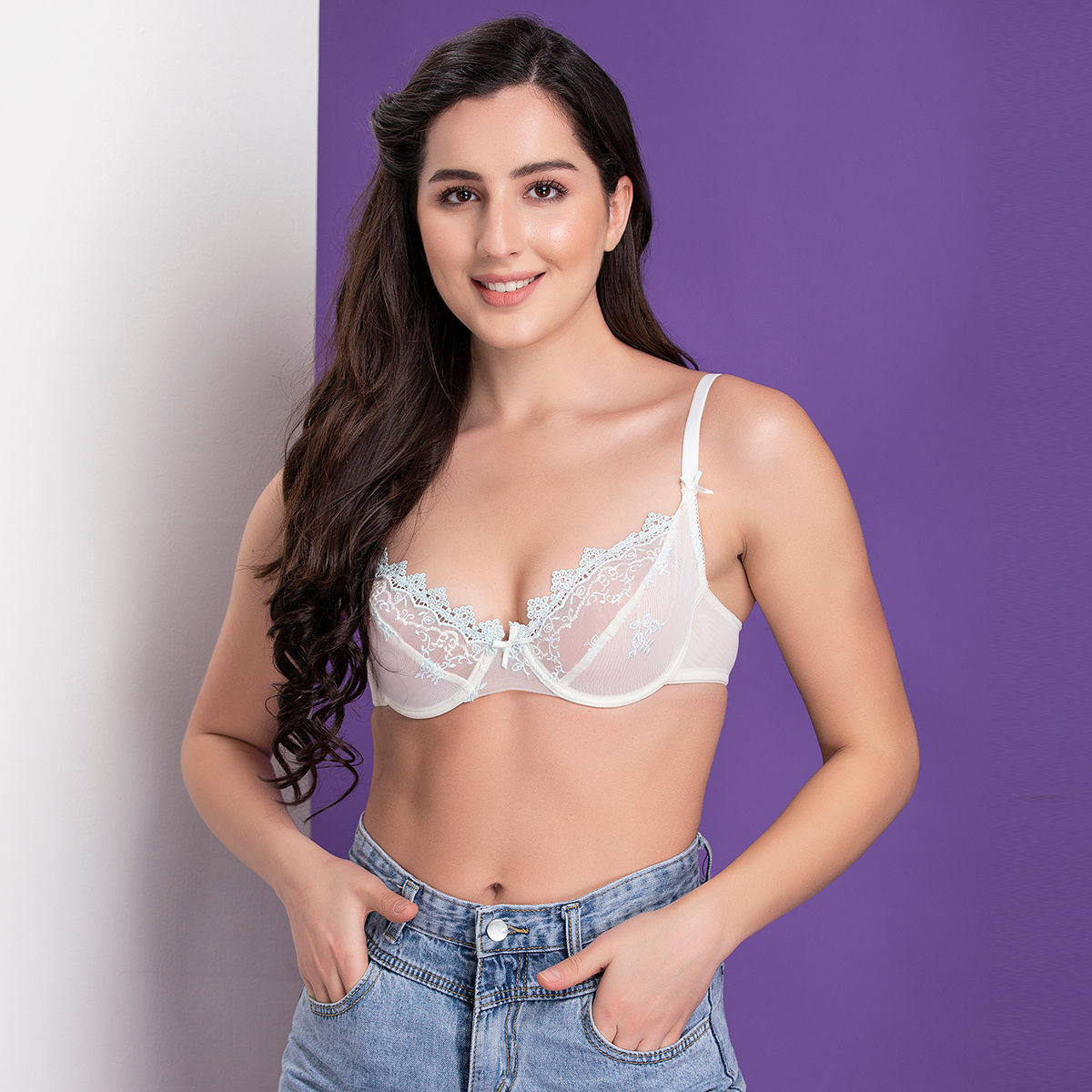 Buy Non-Padded Non-Wired Demi Cup Cage Bralette in Baby Pink - Lace Online  India, Best Prices, COD - Clovia - BR1135M22