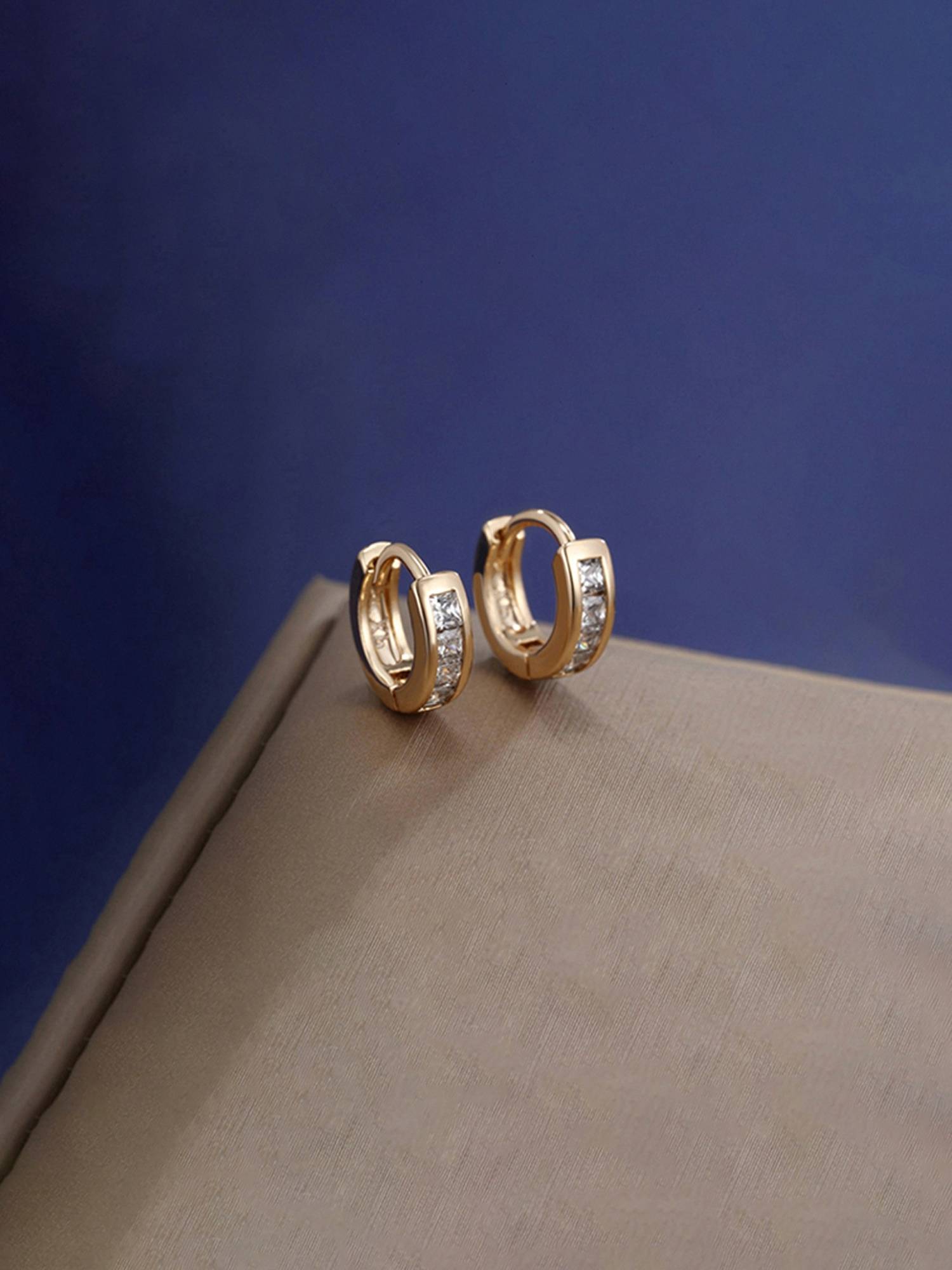 Designs & You Anti Tarnish Stone Studded Hoops