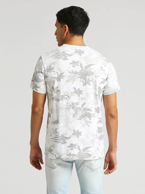Pepe Jeans White Silas All Over Floral Tropical Printed T-Shirt