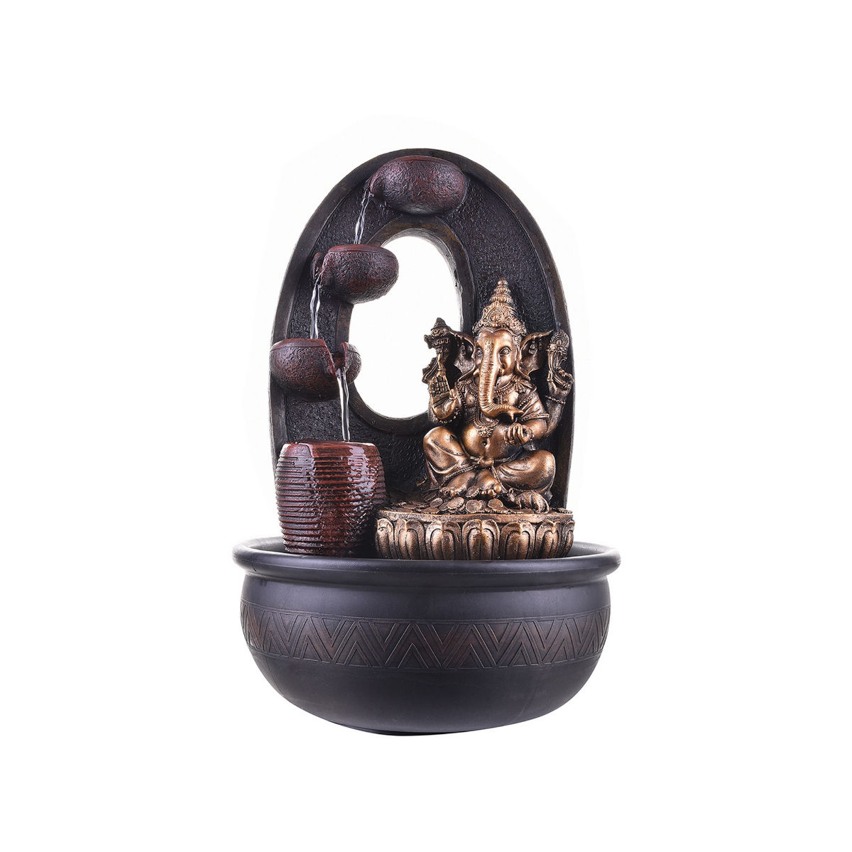Buy eCraftIndia Golden Textured Lord Ganesha Water Fountain Online