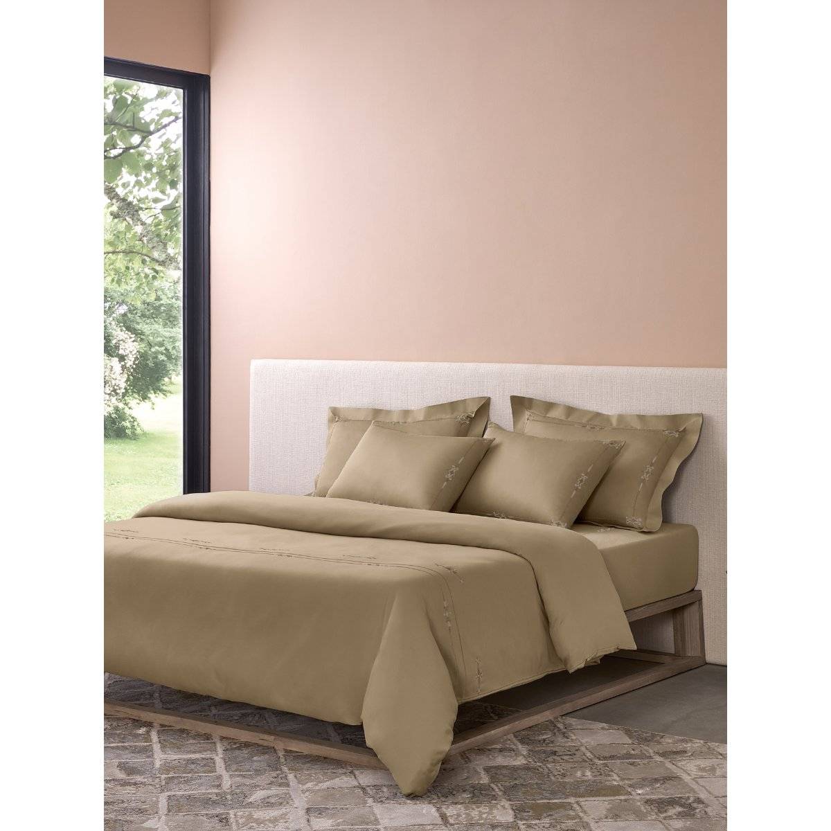SANSAAR A D'DECOR BRAND LIVE CONSCIOUSLY Elenor-Taupe Grey King, Bedsheet with Pillow Covers