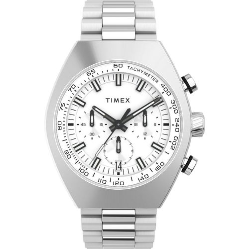 Buy Timex Men Silver-Tone Tonneau Stainless Steel Dial Analog