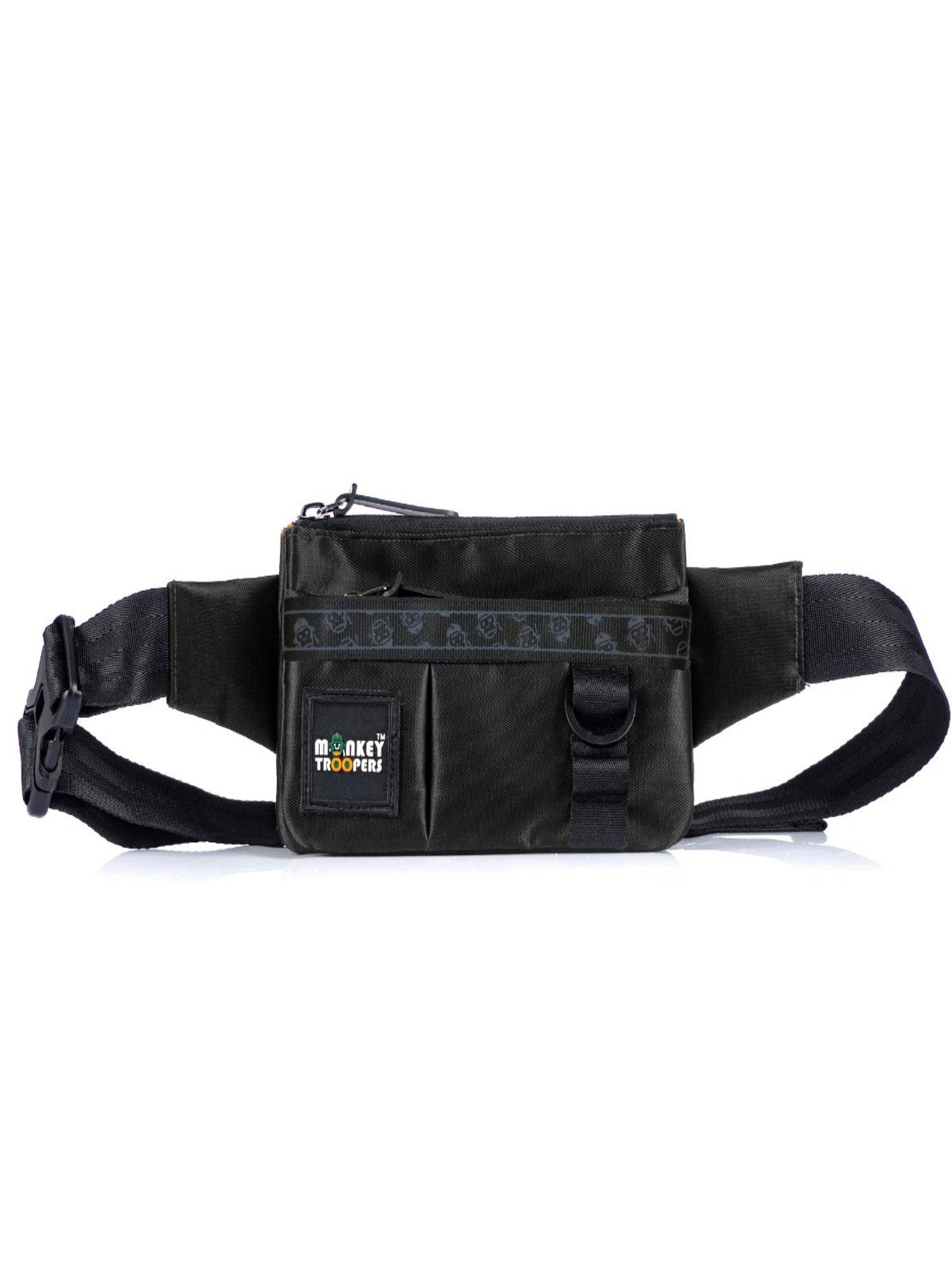 Monkey Troopers Unisex Crossbody Bag Pocket - Black