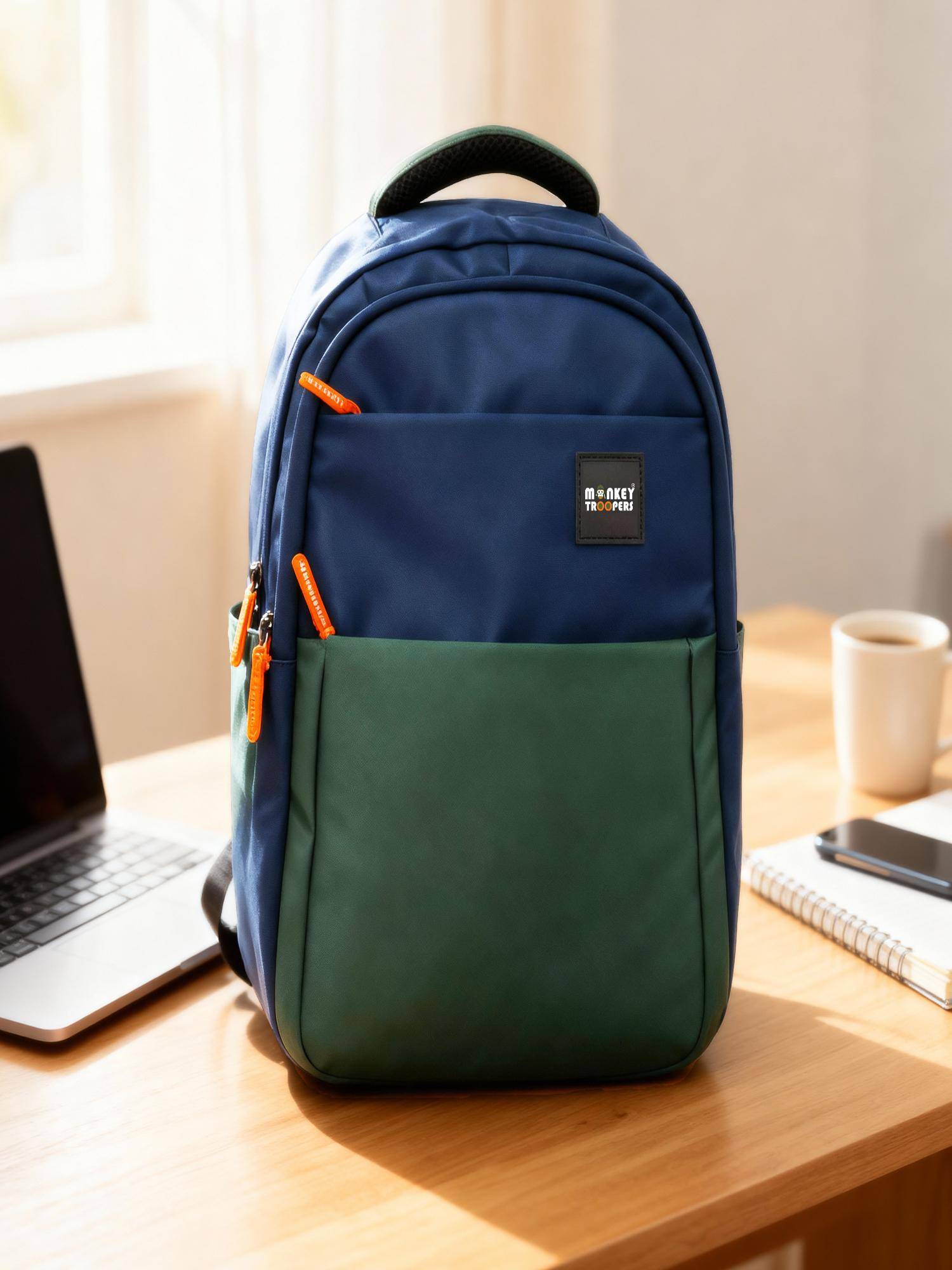 Monkey Troopers Unisex Laptop Backpack Glide Plus - Navy-Dark Green
