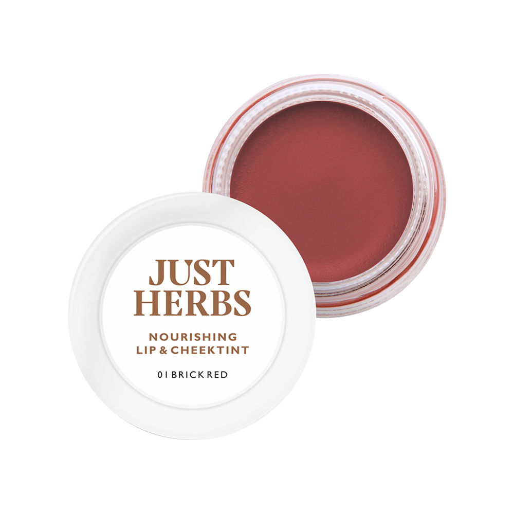 just herbs lip and cheek tint brick red