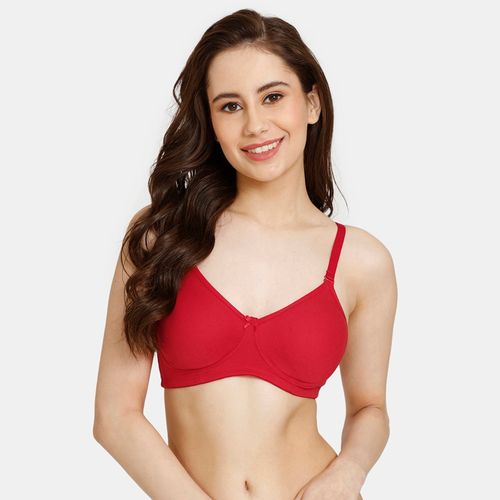 Buy Zivame Rosaline Double Layered Non Wired 3-4th Coverage T-Shirt Bra -  Barbados Cherry Online