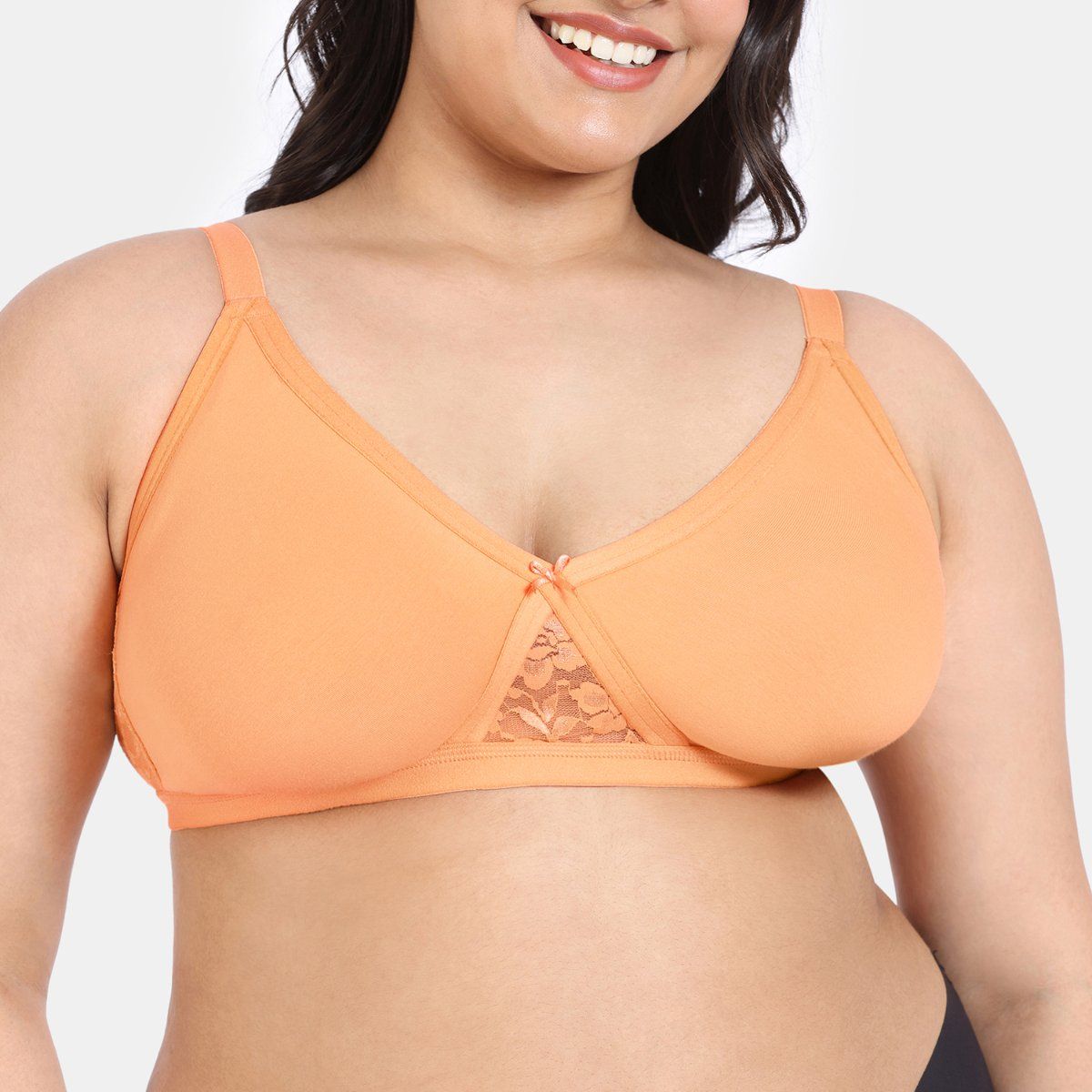 Buy Zivame Double Layered Non Wired Full Coverage Super Support Bra Mock Orange Online