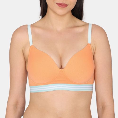 Buy Zivame Padded Non Wired 3/4th Coverage T-Shirt Bra - Apricot Orange at  Rs.360 online