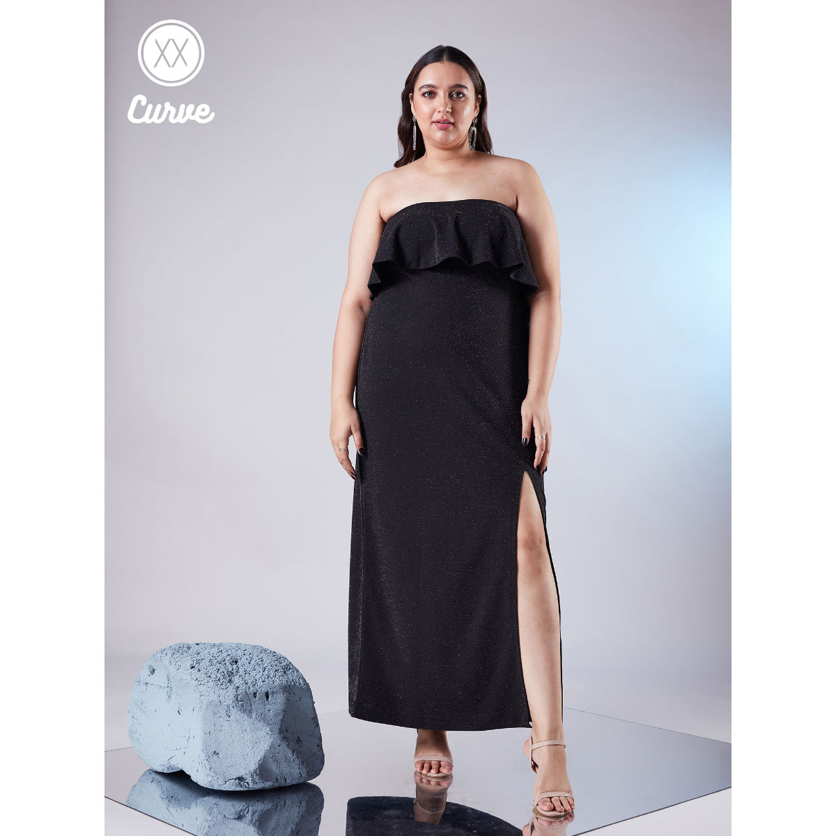 Women's Strapless Tube Midi Dress - Future Collective™ With Jenny K. Lopez  Black 4x : Target