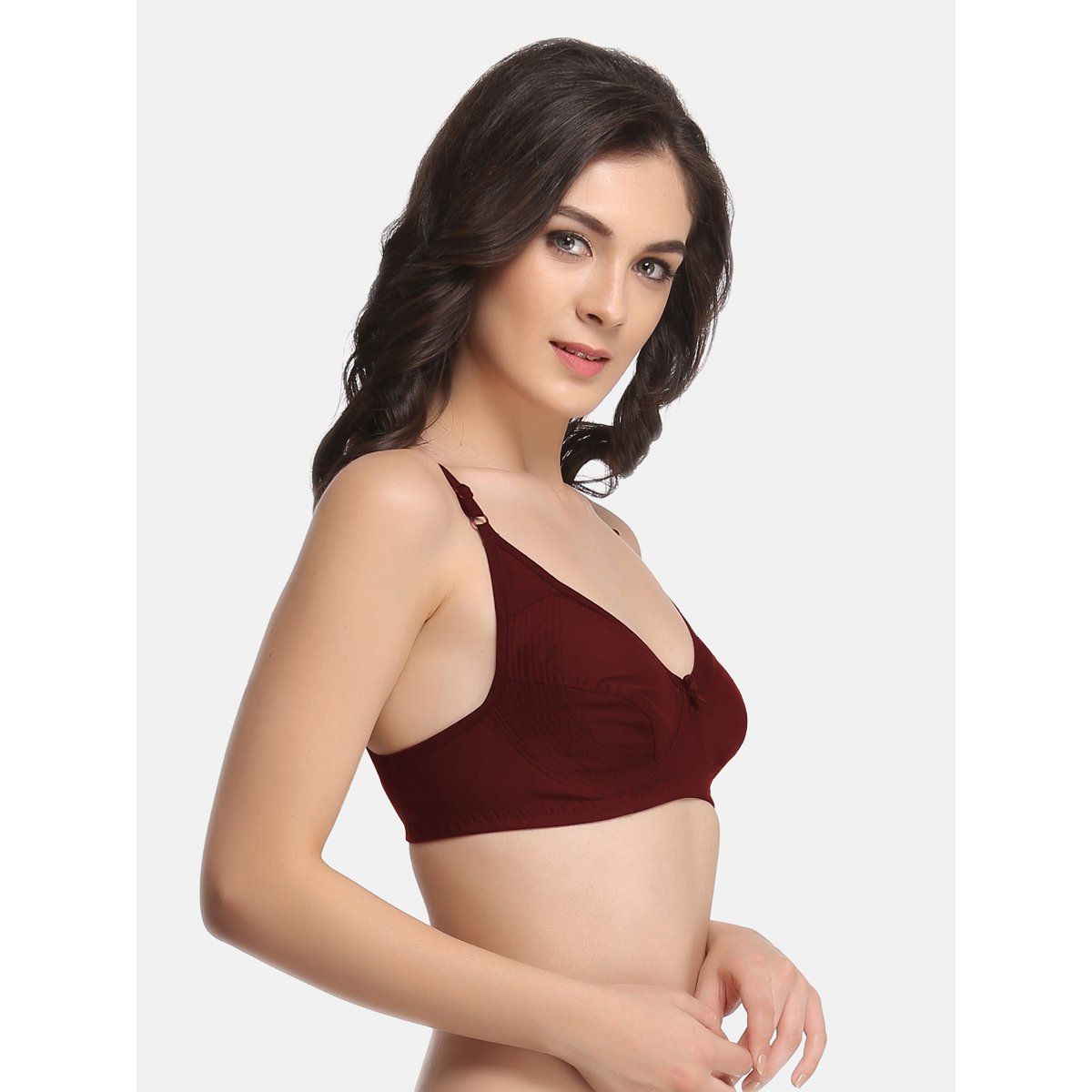 Clovia Cotton Solid Non Padded Full Cup Wire Free Everyday Bra Maroon Buy Clovia Cotton Solid 3420