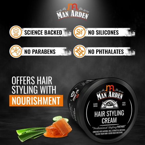 Man Arden Hair Styling Cream Professional Styling For Wet Looks: Buy Man  Arden Hair Styling Cream Professional Styling For Wet Looks Online at Best  Price in India | NykaaMan