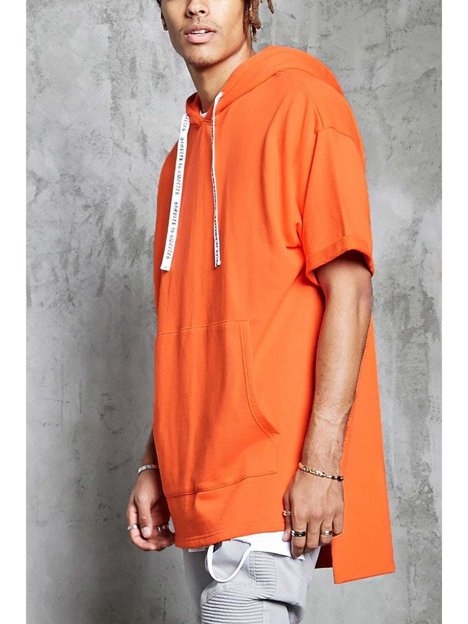 Buy Forever 21 Orange Solid Hoodies Online
