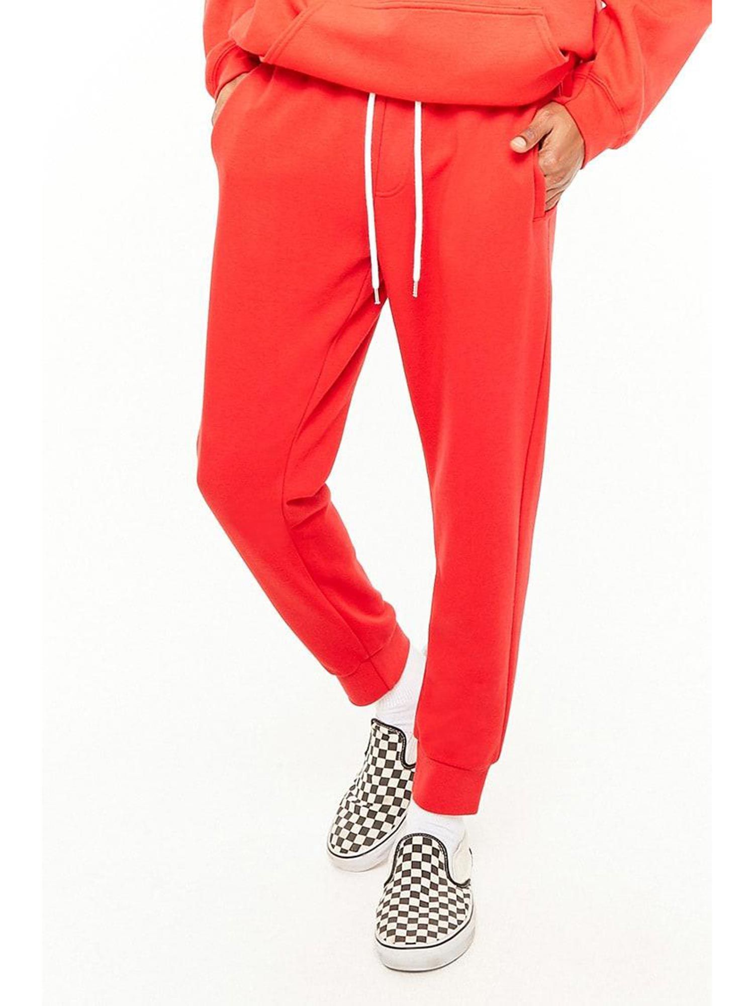 Buy Forever 21 Red Solid Joggers Online